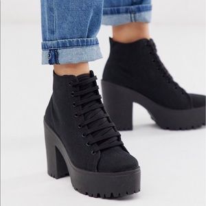ASOS black canvas boots